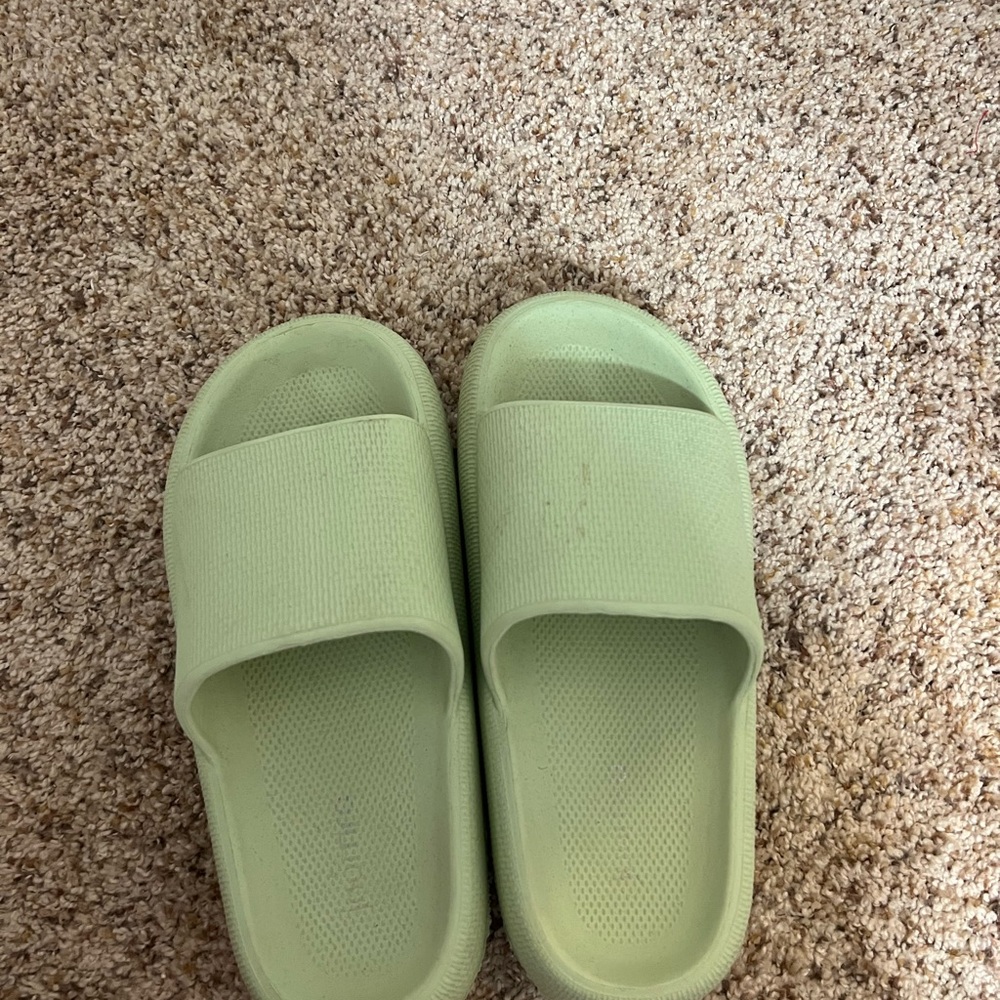 Green Slide Sandals